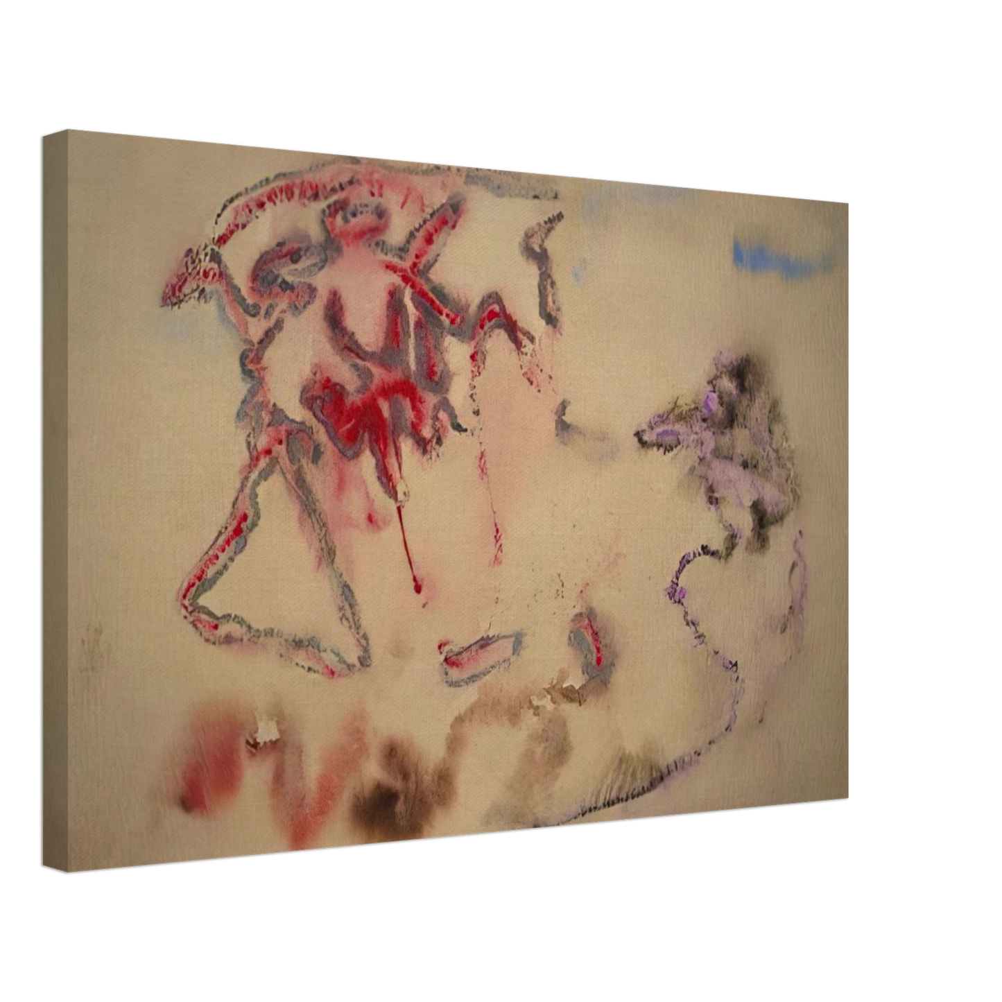 Henri Michaux - Untitled - 1957 - 1958 France Canvas - 40x60 cm / 16x24 inches-canvas