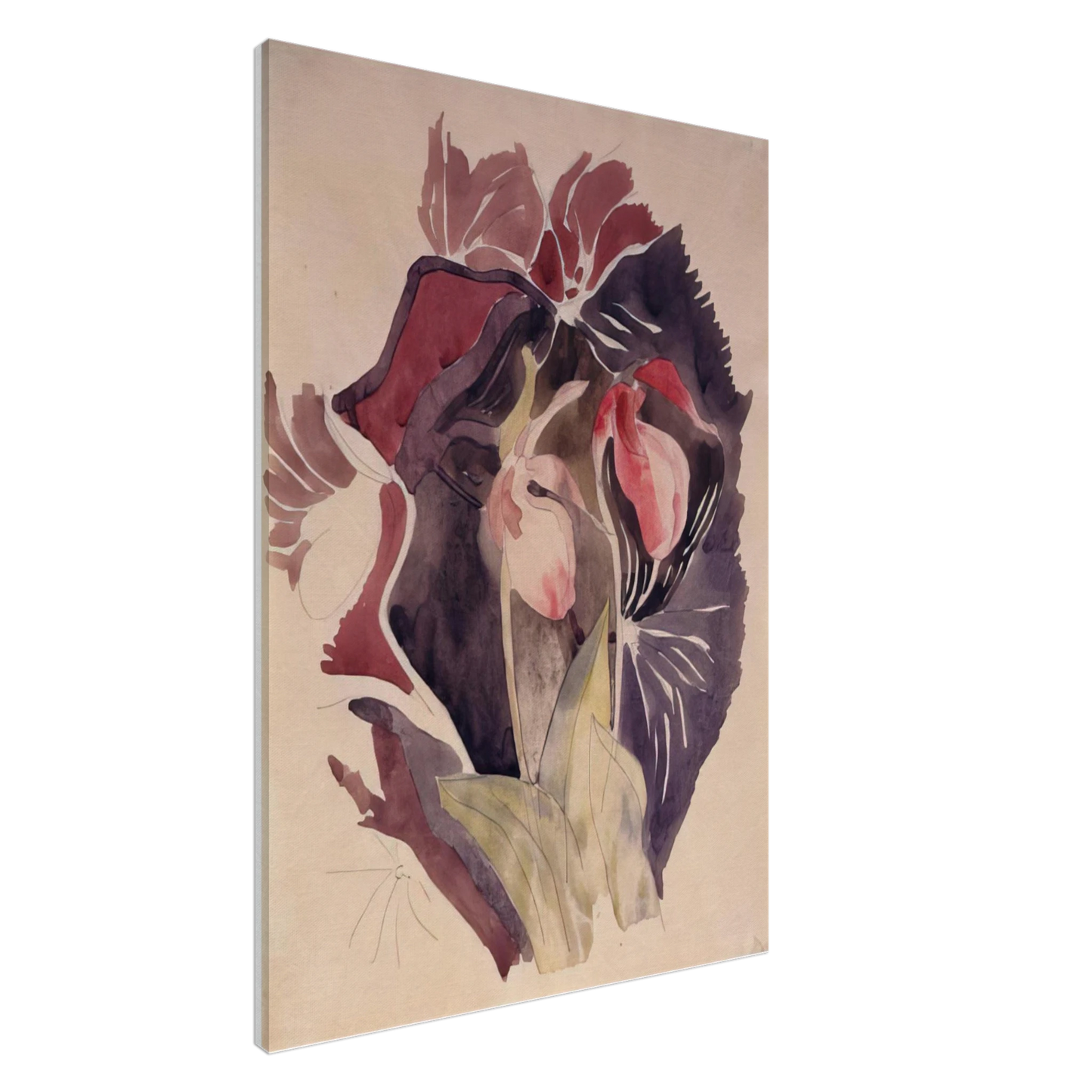 Charles Demuth - Wild Orchids - 1920 Canvas - 20x30 cm / 8x12 inches-canvas