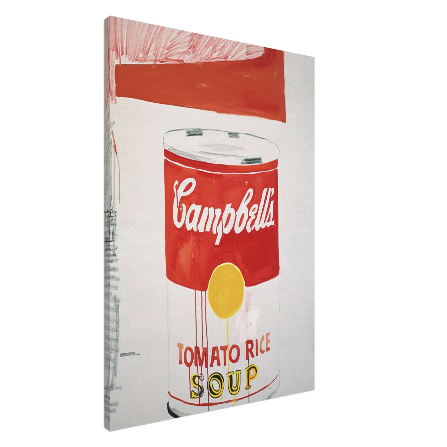 Andy Warhol - Campbell's Soup Can  Tomato Rice  Canvas - 20x30 cm / 8x12 inches-canvas