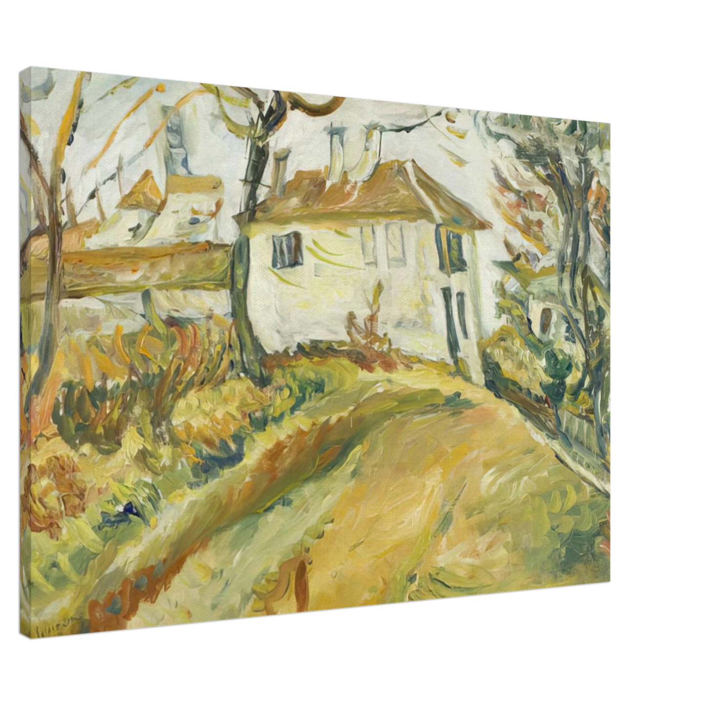 Chaim Soutine - WHITE HOUSE ON A HILL Canvas - 20x30 cm / 8x12 inches-canvas