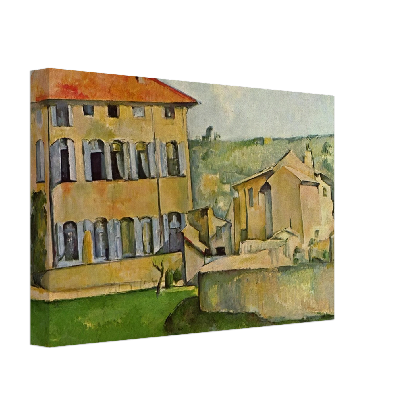 Paul Cezanne - House and Farm at Jas de Bouffan Canvas - 70x100 cm / 28x40 inches-canvas