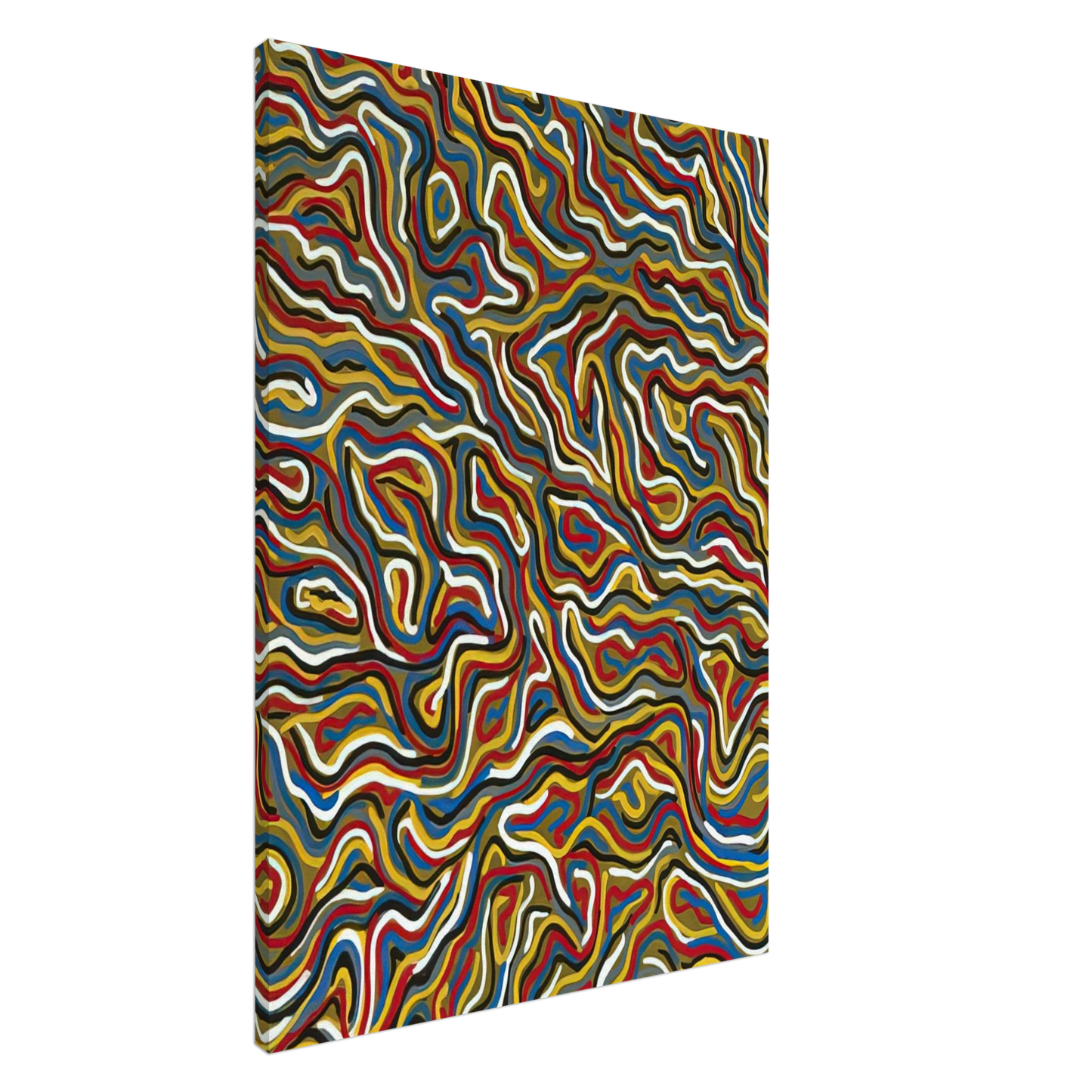 Sol LeWitt - Squiggly Brushstrokes Olive Canvas - 20x30 cm / 8x12 inches-canvas