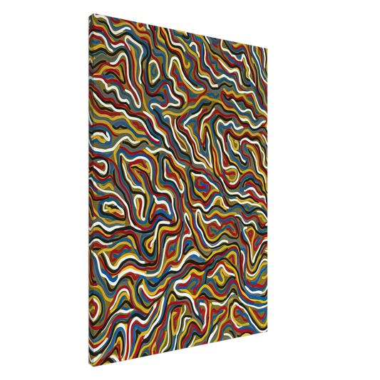 Sol LeWitt - Squiggly Brushstrokes Olive Canvas - 20x30 cm / 8x12 inches-canvas