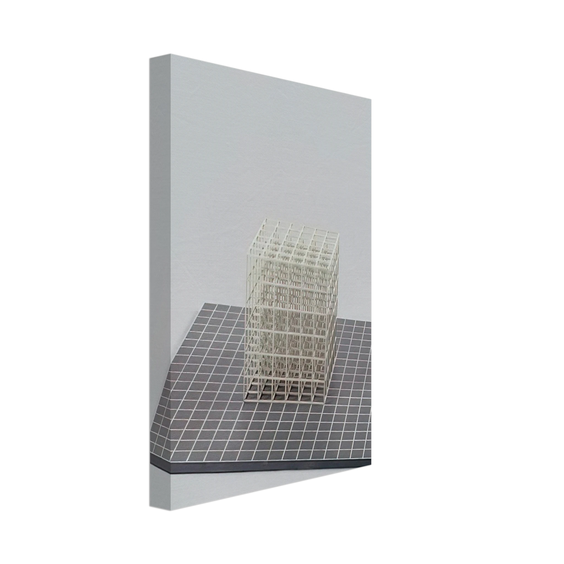 Sol LeWitt - Modular cube. Base Canvas - 40x60 cm / 16x24 inches-canvas