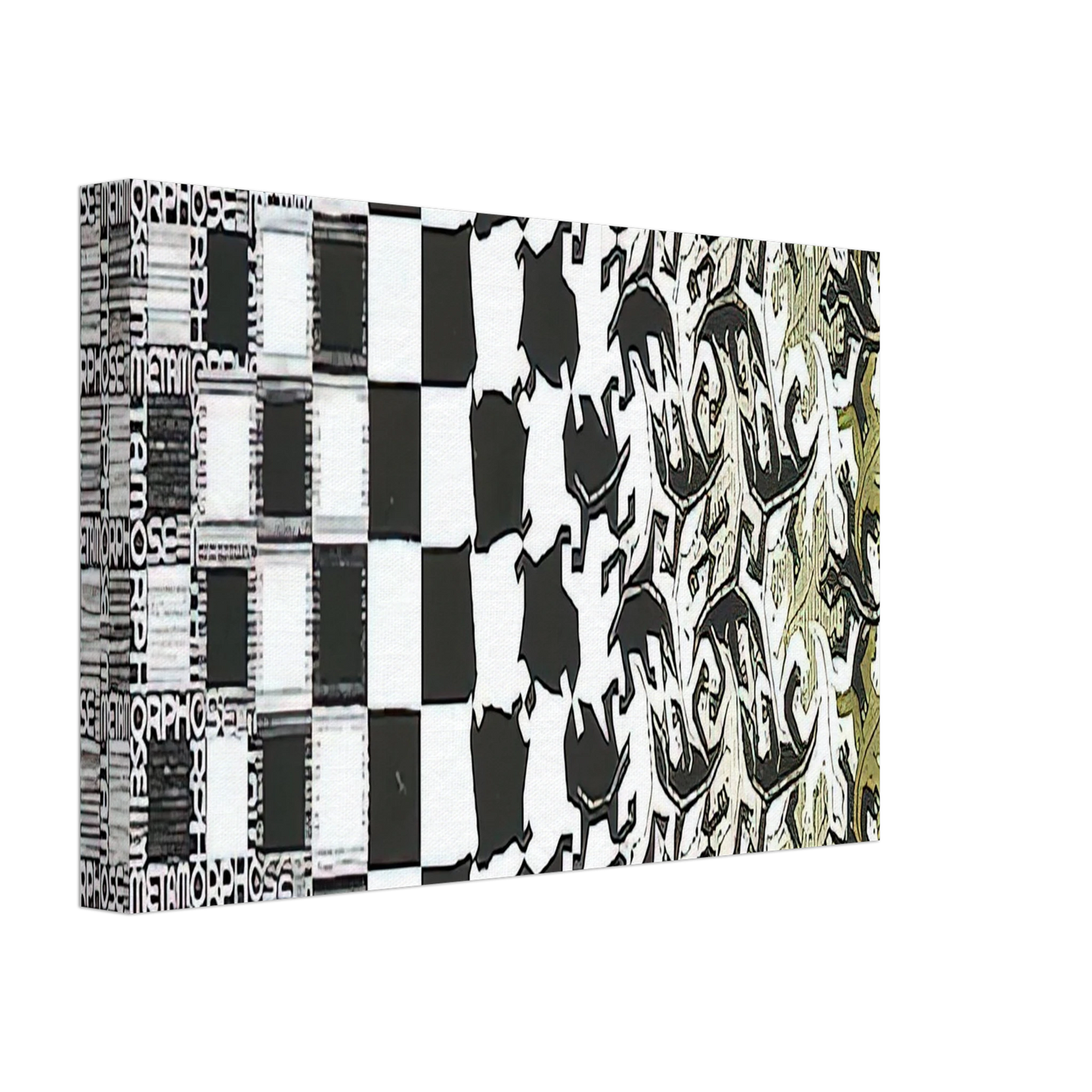 MC Escher - METAMORPHOSIS II EXCERPT 2 Canvas - 40x60 cm / 16x24 inches-canvas