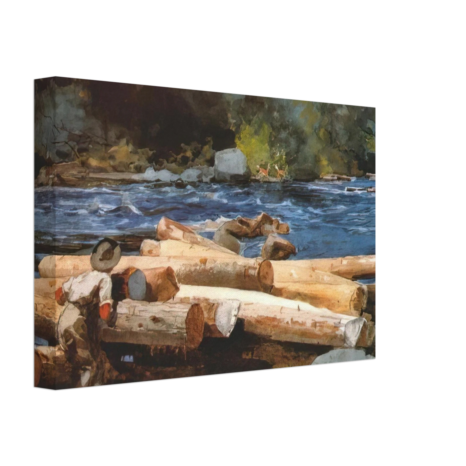 Winslow Homer - HUDSON RIVER Canvas - 70x100 cm / 28x40 inches-canvas