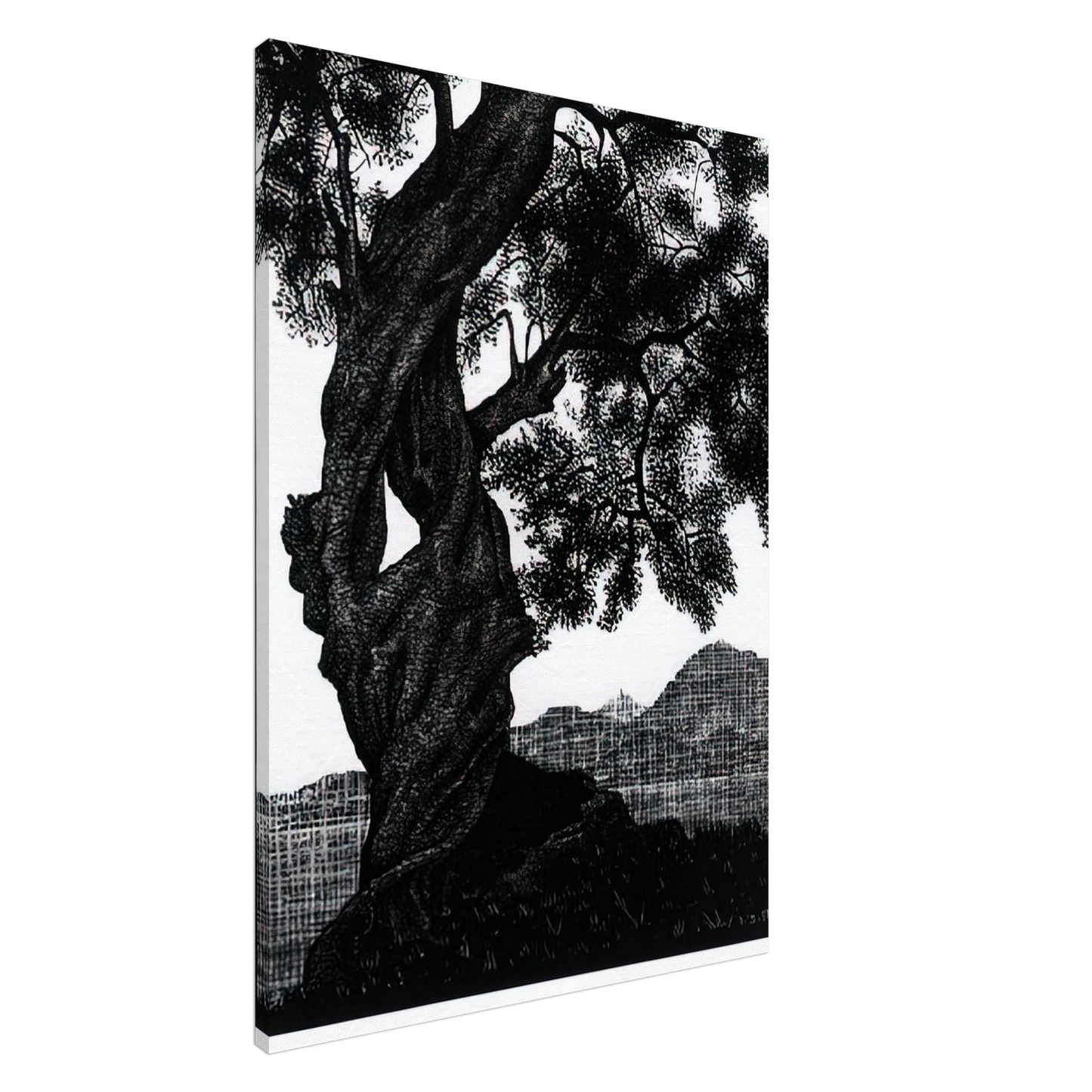 MC Escher - OLD OLIVE TREE CORSICA Canvas - 20x30 cm / 8x12 inches-canvas