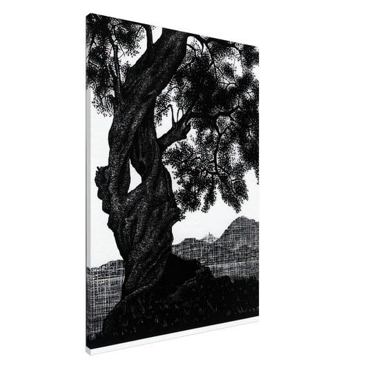 MC Escher - OLD OLIVE TREE CORSICA Canvas - 20x30 cm / 8x12 inches-canvas