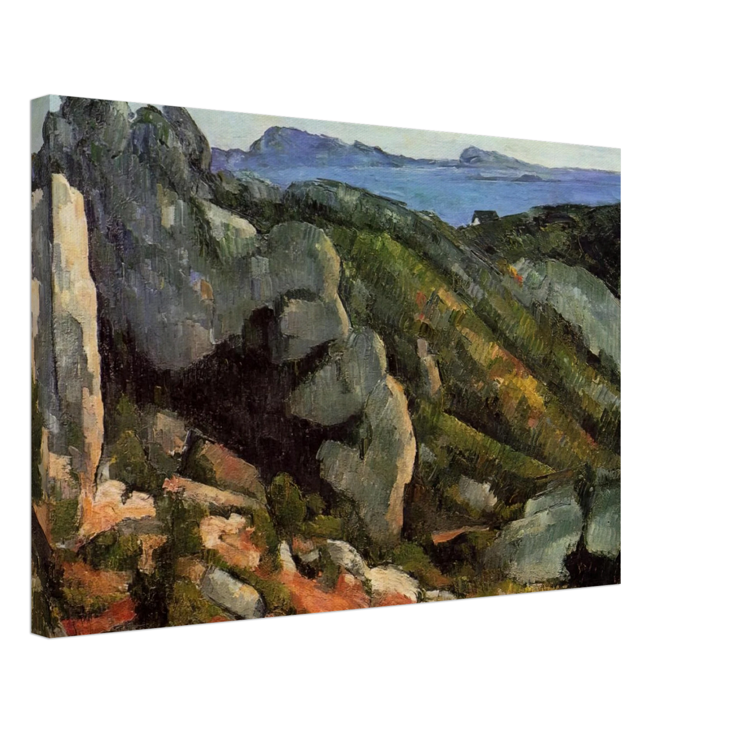 Paul Cezanne - Rocks at L'Estaque Canvas - 40x60 cm / 16x24 inches-canvas