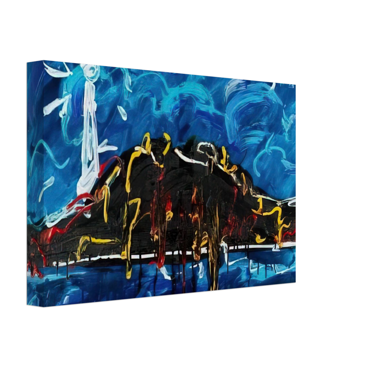 Mario Schifano - Il Vulcano - Art Informel Canvas - 70x100 cm / 28x40 inches-canvas