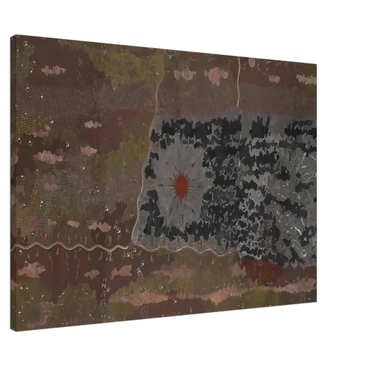 Clifford Possum Tjapaltjarri - Warlugulong - 1977 Canvas - 20x30 cm / 8x12 inches-canvas