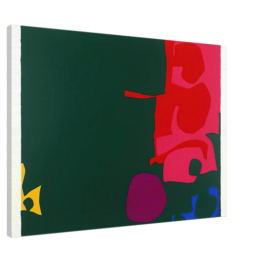 Patrick Heron - Interlocking Scarlet and Pink in Deep Green - 1970 Canvas - 20x30 cm / 8x12 inches-canvas