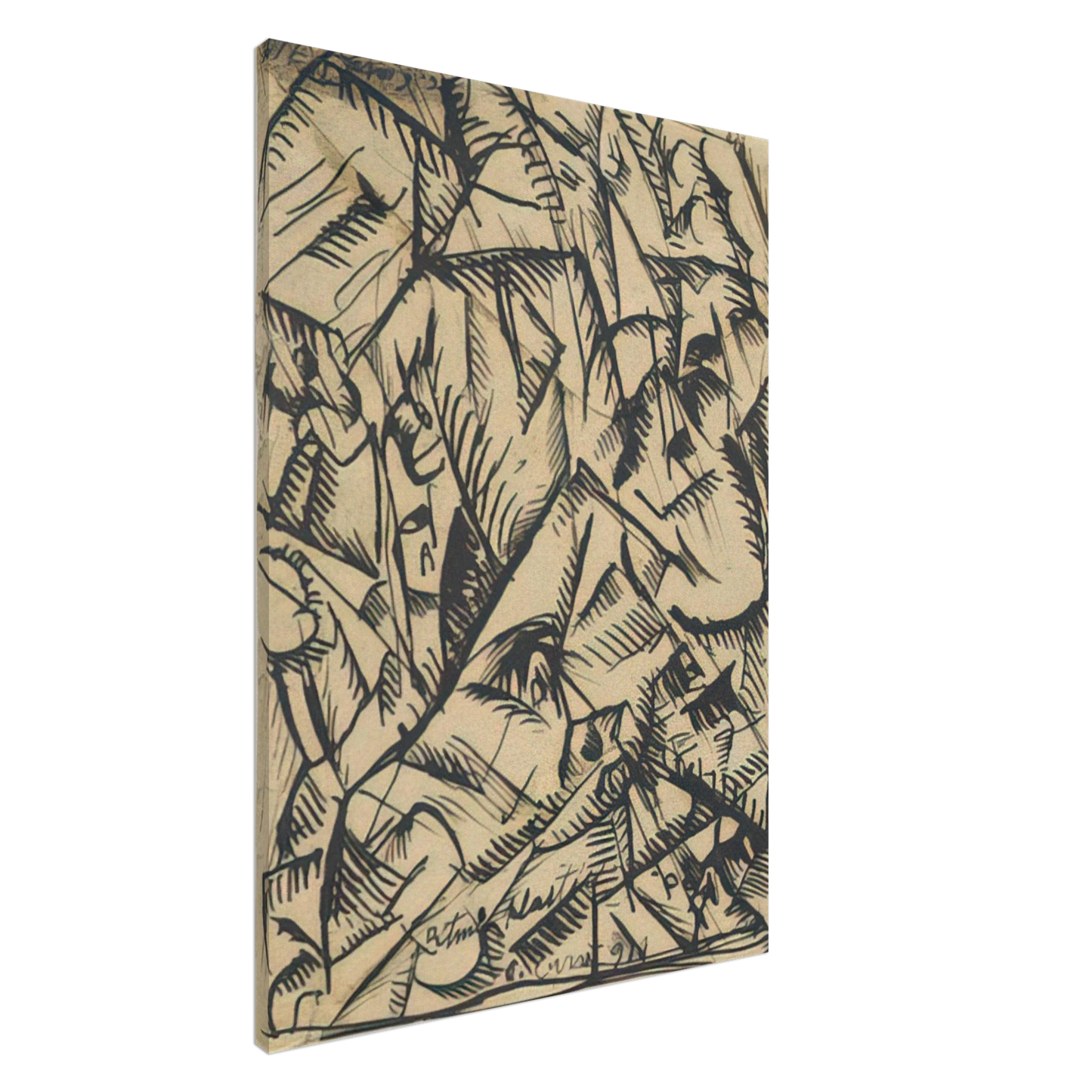 Carlo Carra - RITMI PLASTICI 1911 Canvas - 20x30 cm / 8x12 inches-canvas