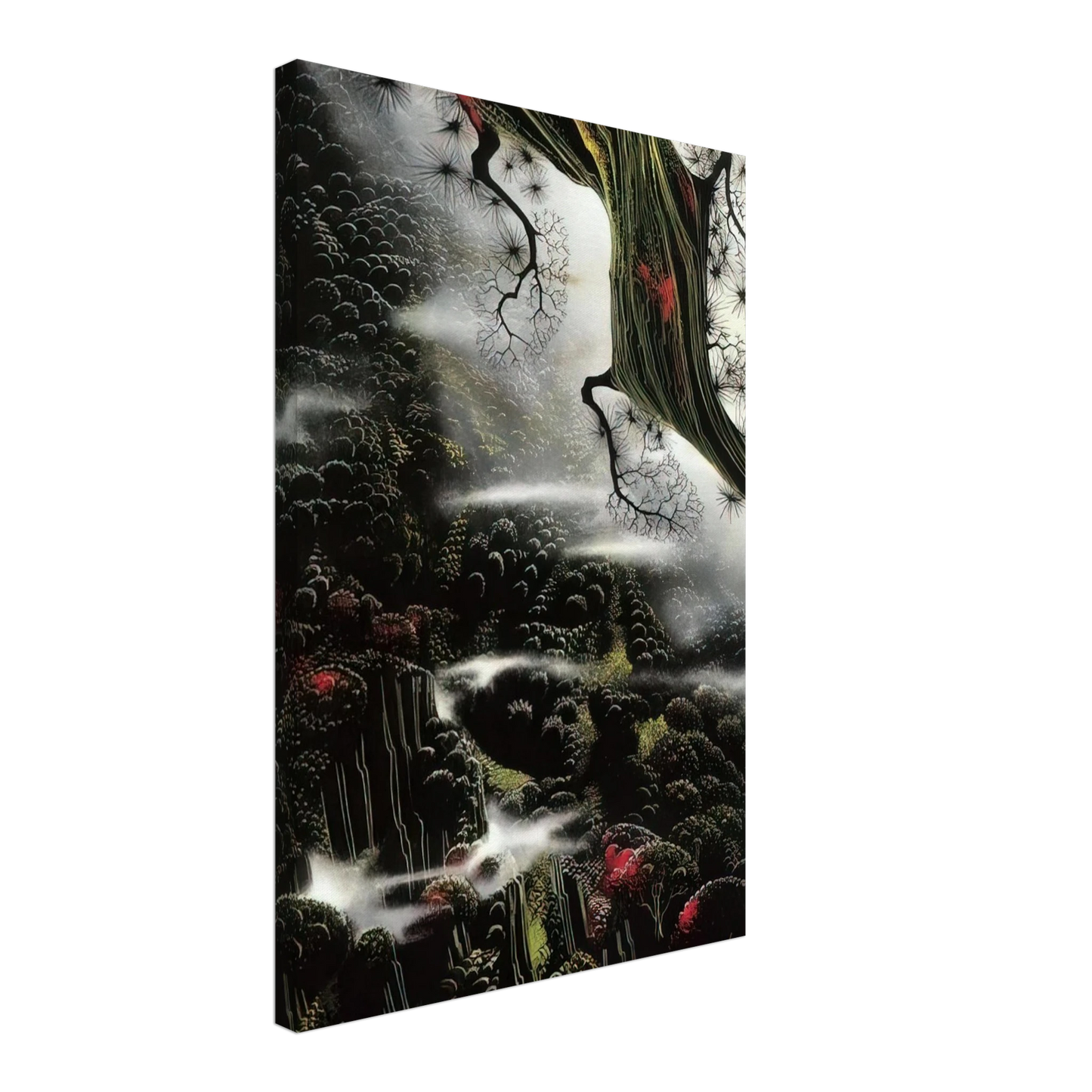 Eyvind Earle - Wisps of Fog and Branch Canvas - 40x60 cm / 16x24 inches-canvas