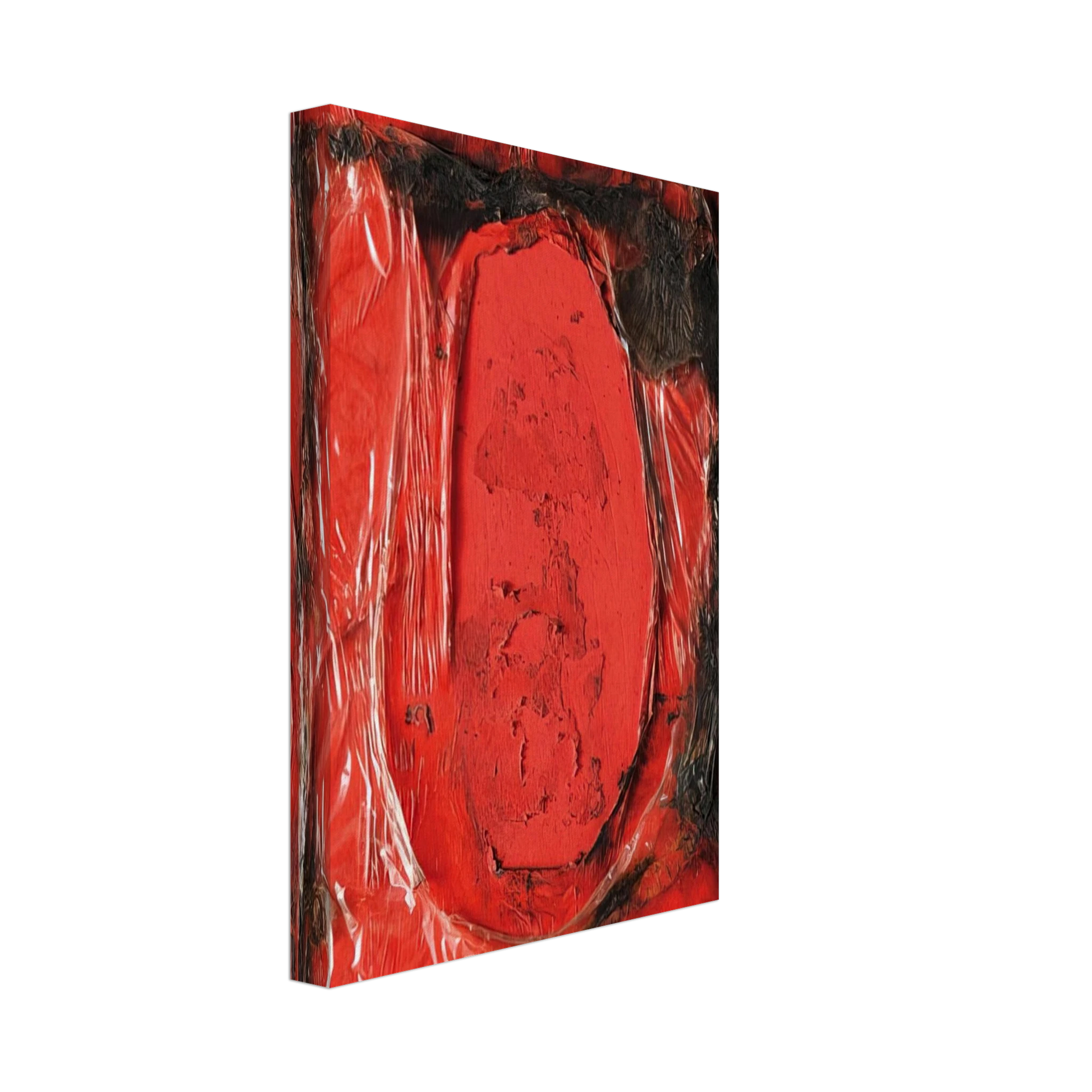 Alberto Burri - Red Plastic - 1961 Canvas - 70x100 cm / 28x40 inches-canvas