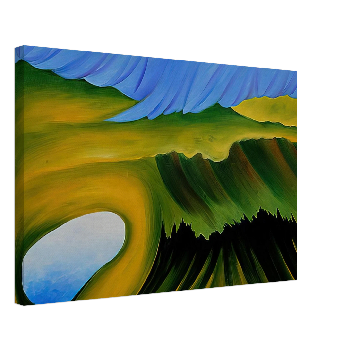 Georgia O'Keeffe - Mountains and Lake Canvas - 40x60 cm / 16x24 inches-canvas