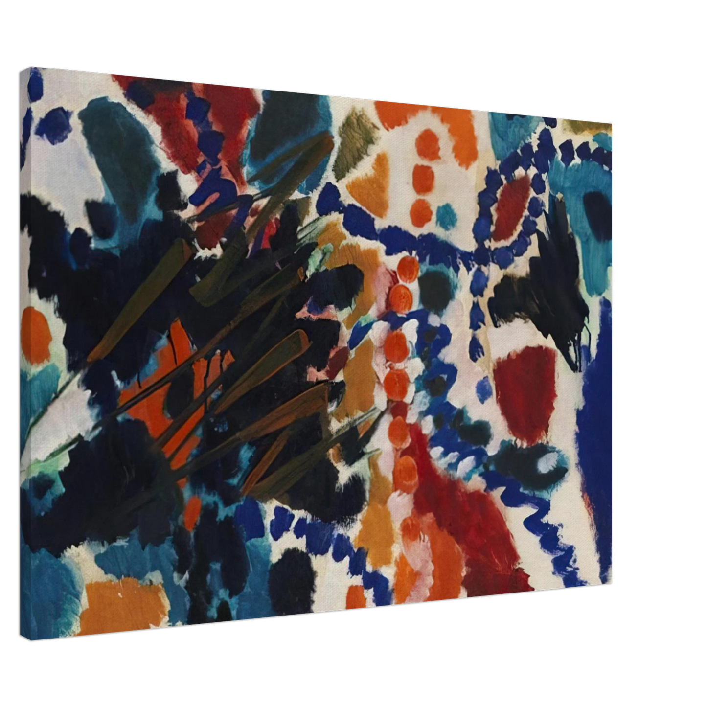 Ernst Wilhelm Nay - Von Goldfarben und Blau - 1953 Canvas - 20x30 cm / 8x12 inches-canvas