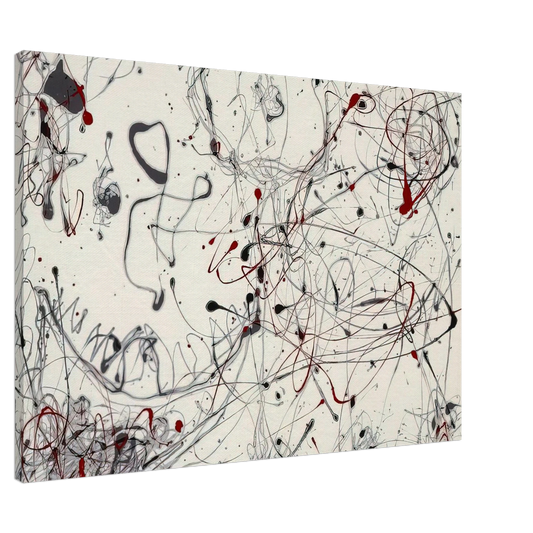 Jackson Pollock - NUMBER 4 GRAY AND RED 1948 Canvas - 20x30 cm / 8x12 inches-canvas
