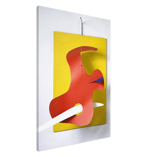 Alexander Calder - FORM AGAINST YELLOW YELLOW PANEL 1936 Canvas - 20x30 cm / 8x12 inches-canvas