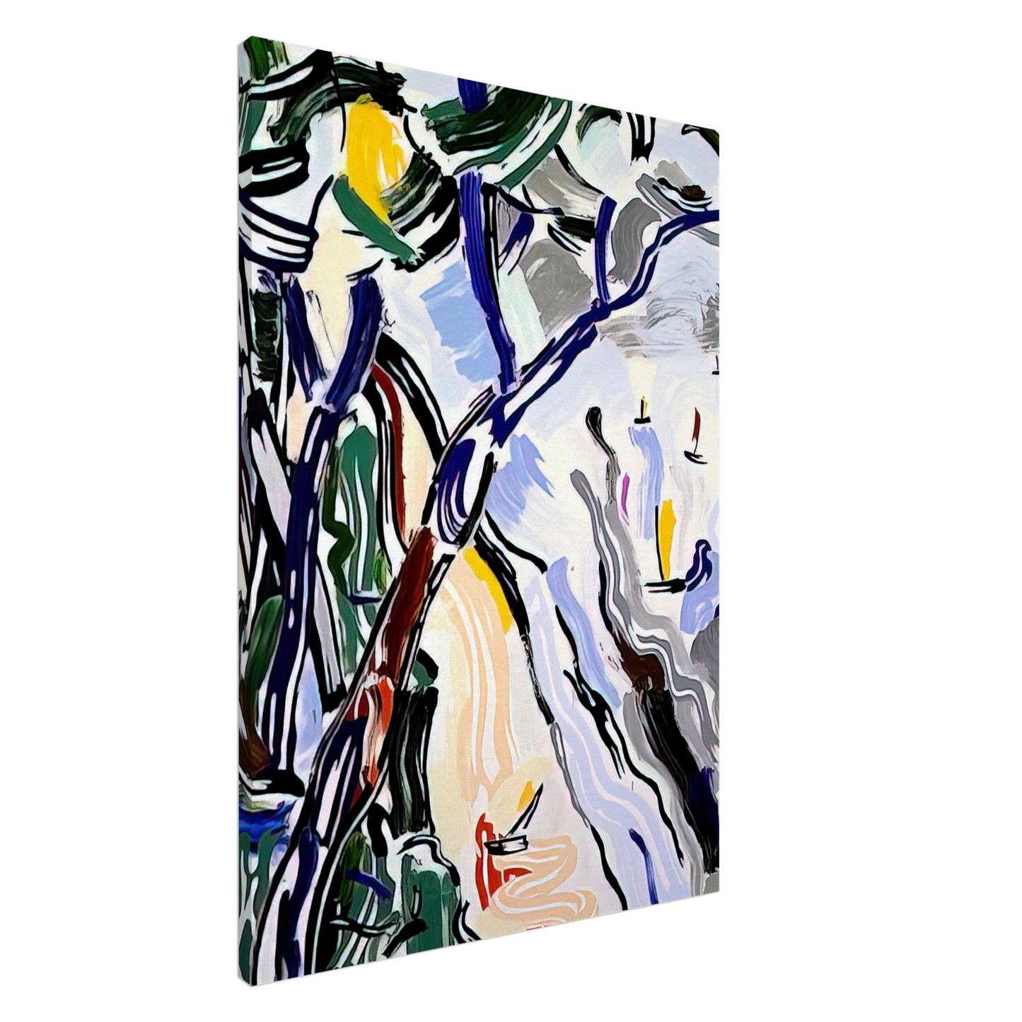 Roy Lichtenstein - SAILBOATS 1985 Canvas - 20x30 cm / 8x12 inches-canvas