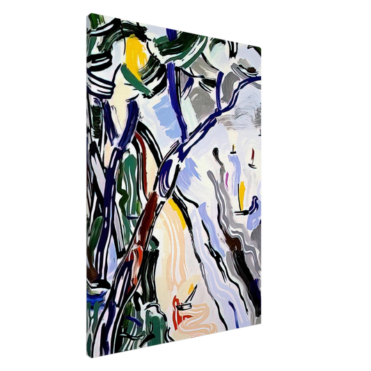 Roy Lichtenstein - SAILBOATS 1985 Canvas - 20x30 cm / 8x12 inches-canvas