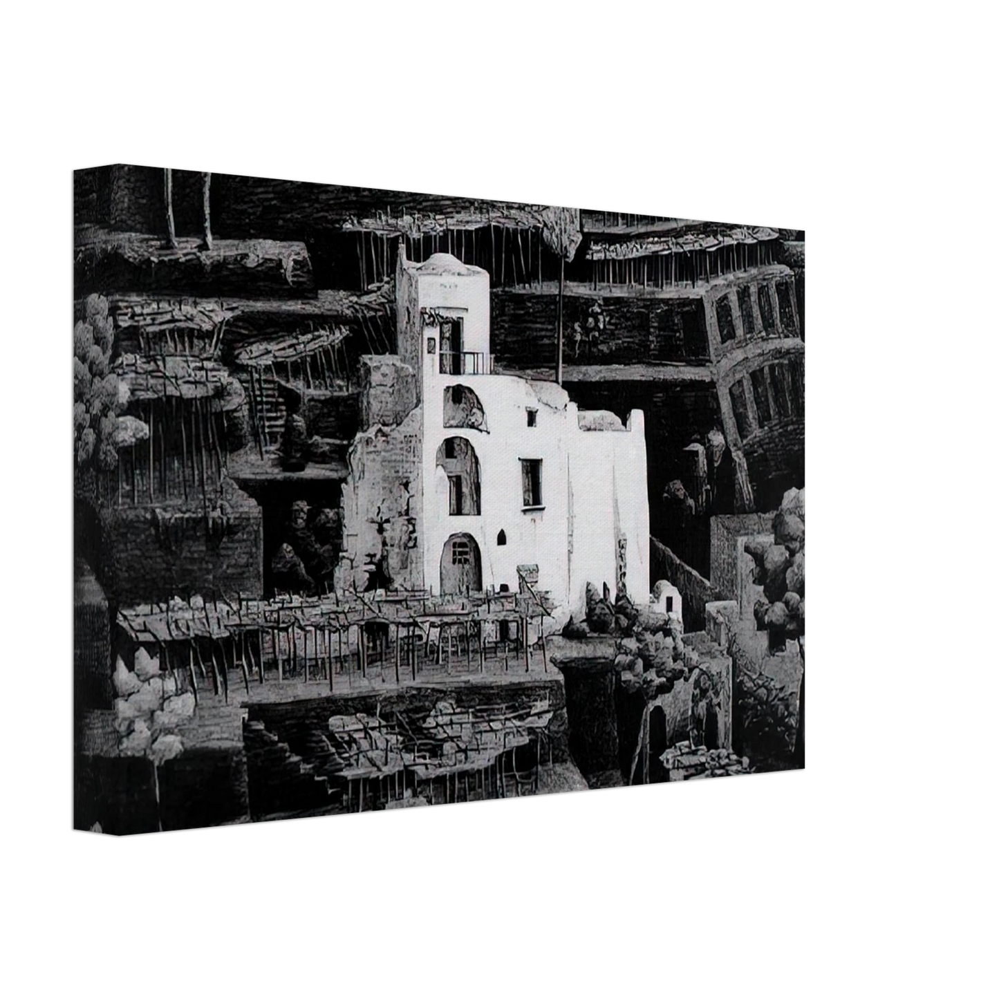 MC Escher - FARMHOUSE RAVELLO Canvas - 40x60 cm / 16x24 inches-canvas