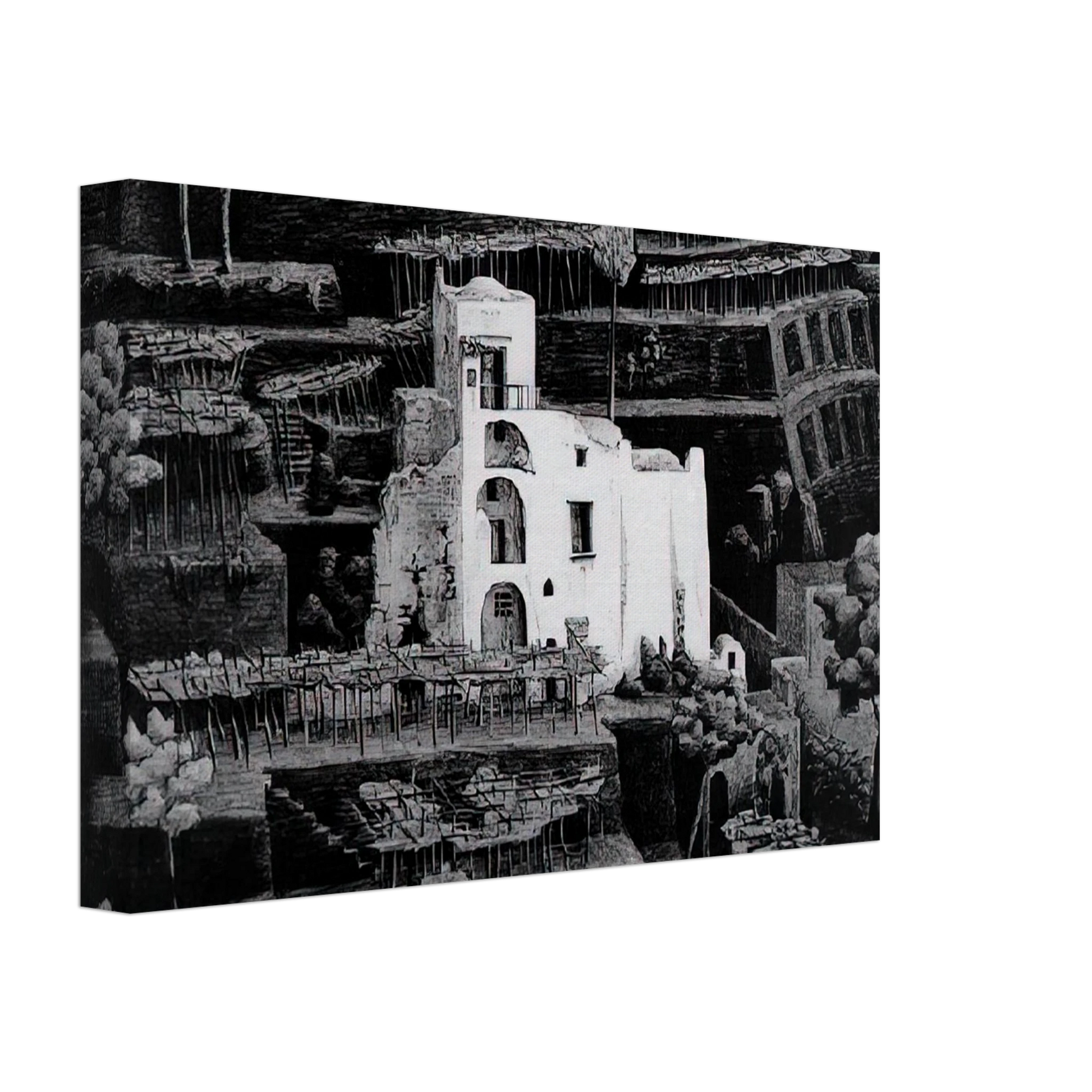 MC Escher - FARMHOUSE RAVELLO Canvas - 40x60 cm / 16x24 inches-canvas