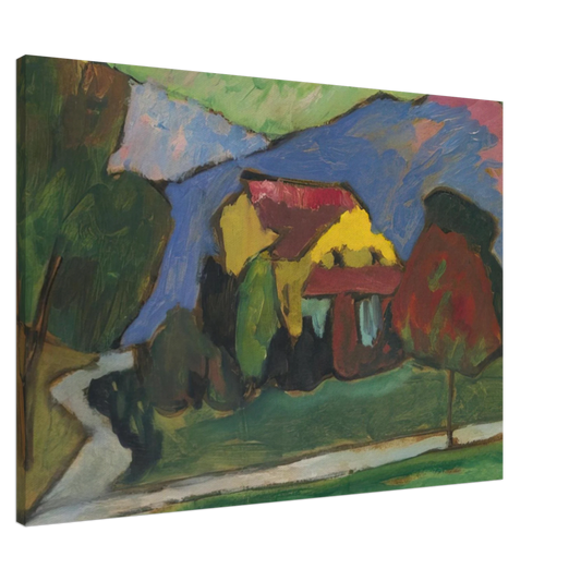 Gabriele Munter - THE YELLOW HOUSE 1908 Canvas - 20x30 cm / 8x12 inches-canvas