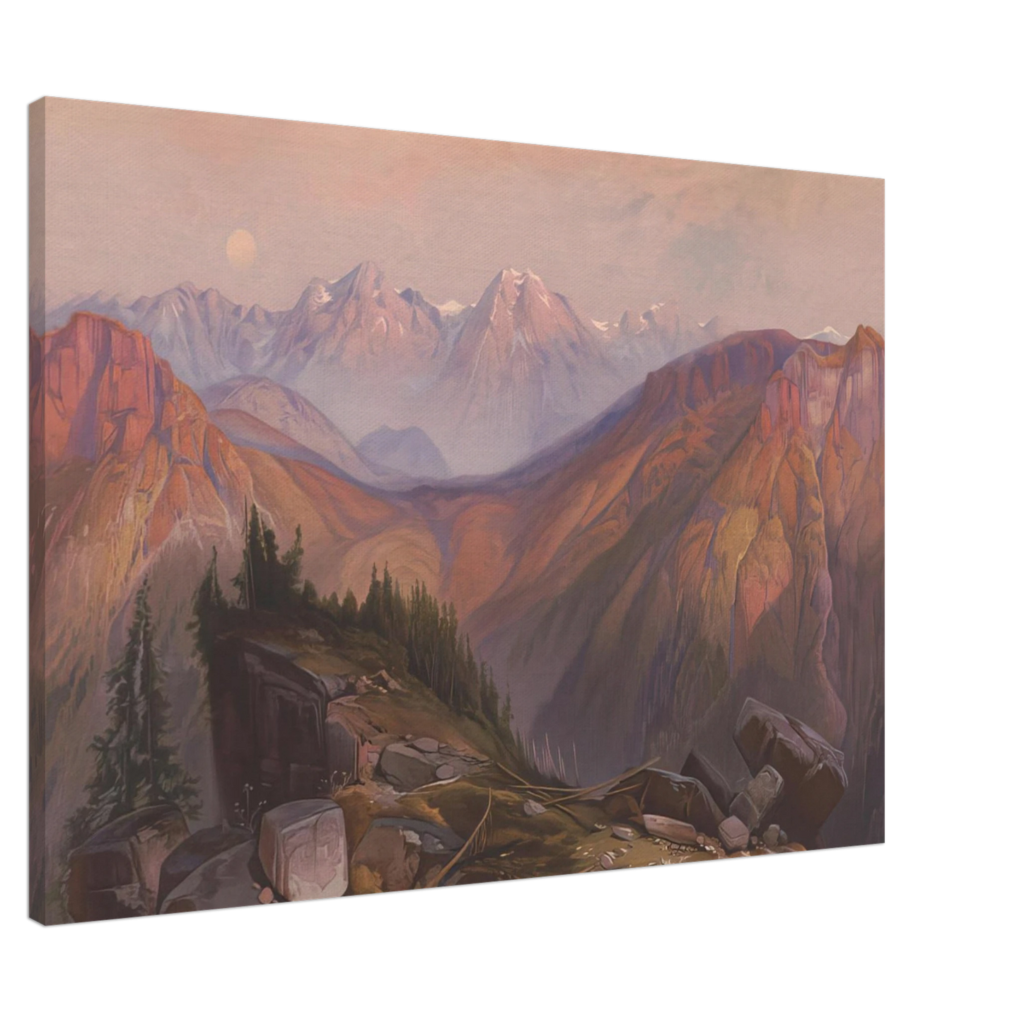 Thomas Moran - Lower Yellowstone Range Canvas - 20x30 cm / 8x12 inches-canvas