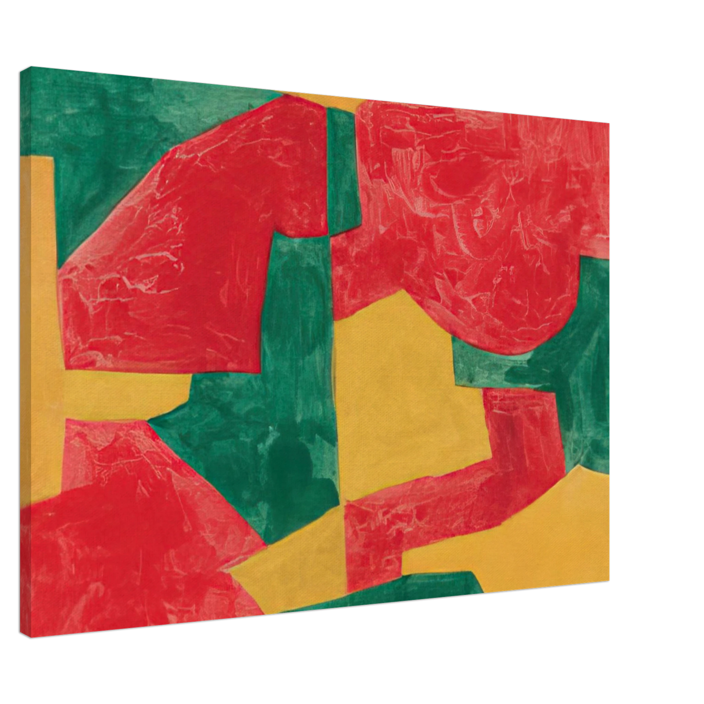 Serge Poliakoff - Composition verte, rouge et jaune - 1964 Canvas - 20x30 cm / 8x12 inches-canvas