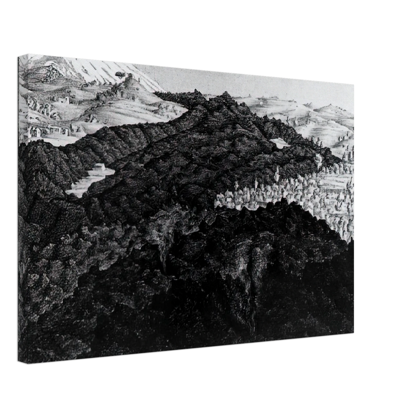 MC Escher - LAVA FLOW FROM ETNA Canvas - 40x60 cm / 16x24 inches-canvas