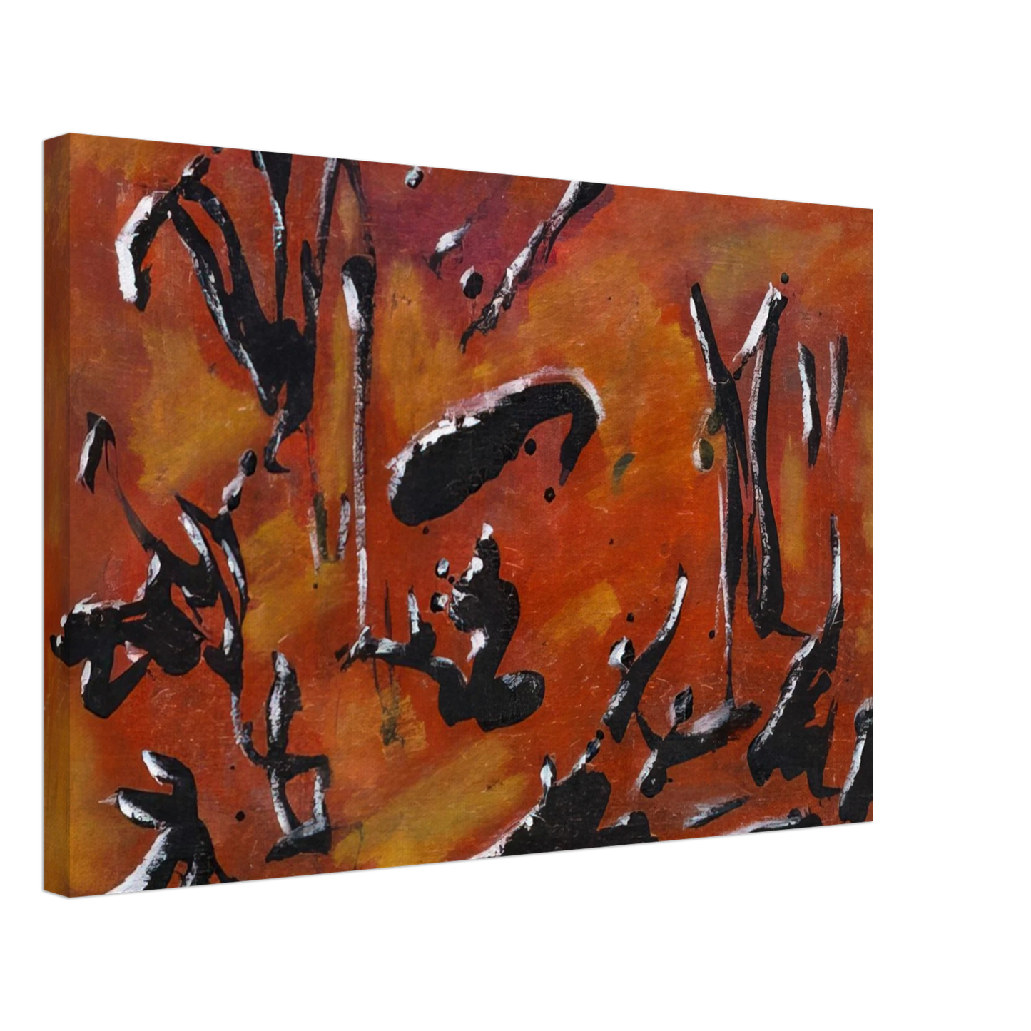 Henri Michaux - Red Abstract Composition - Art Informel, Surrealism Canvas - 70x100 cm / 28x40 inches-canvas