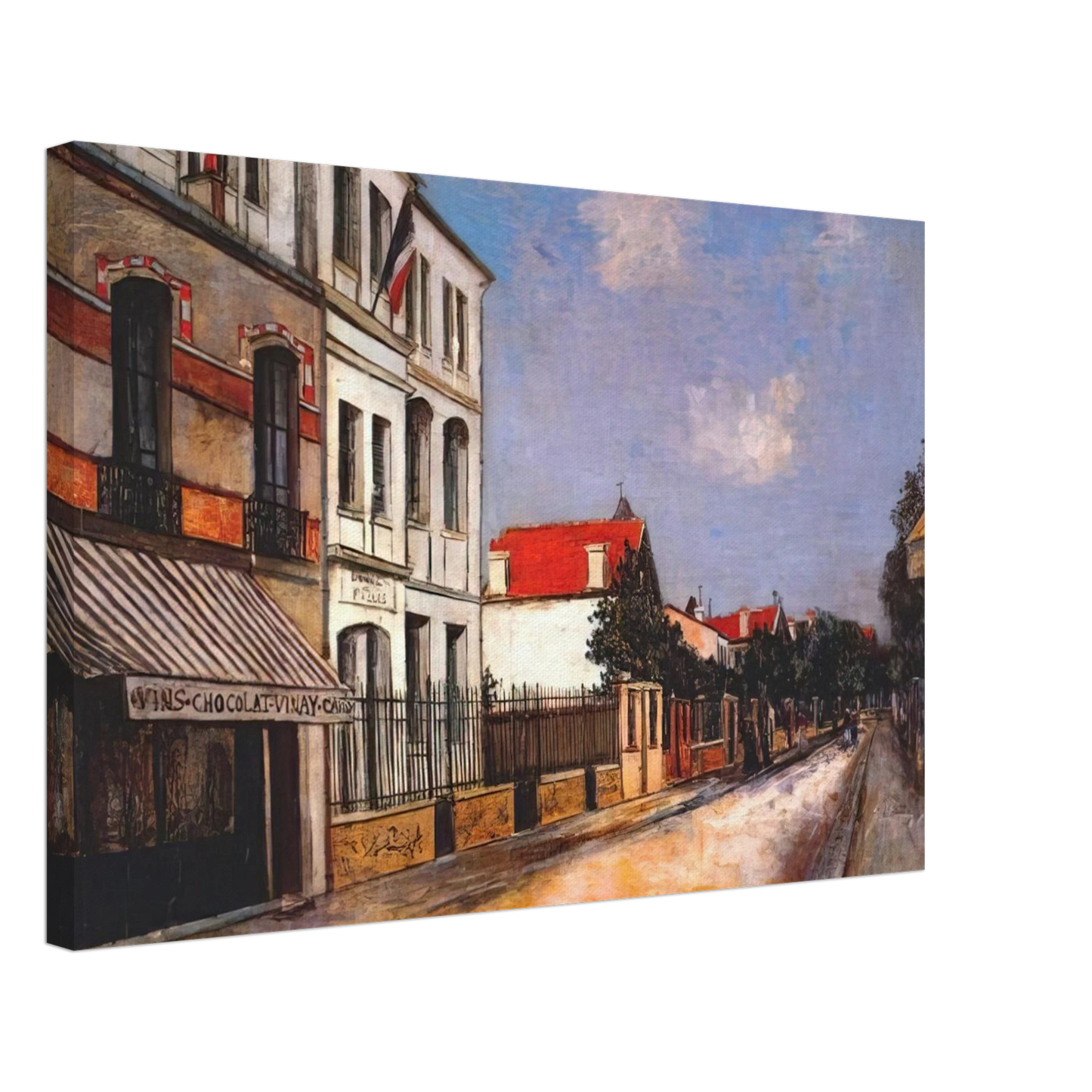 Maurice Utrillo - ASNIERES STREET Canvas - 70x100 cm / 28x40 inches-canvas