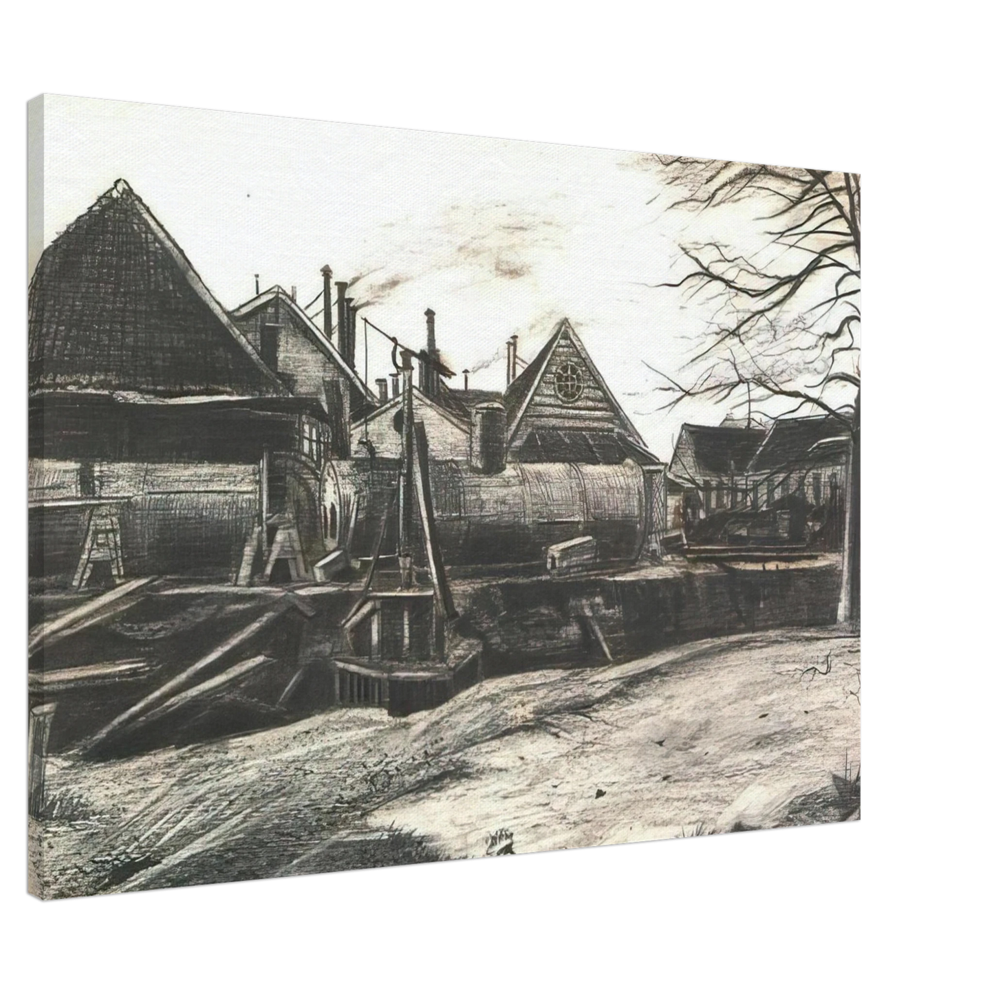 Vincent van Gogh - Factory Canvas - 20x30 cm / 8x12 inches-canvas