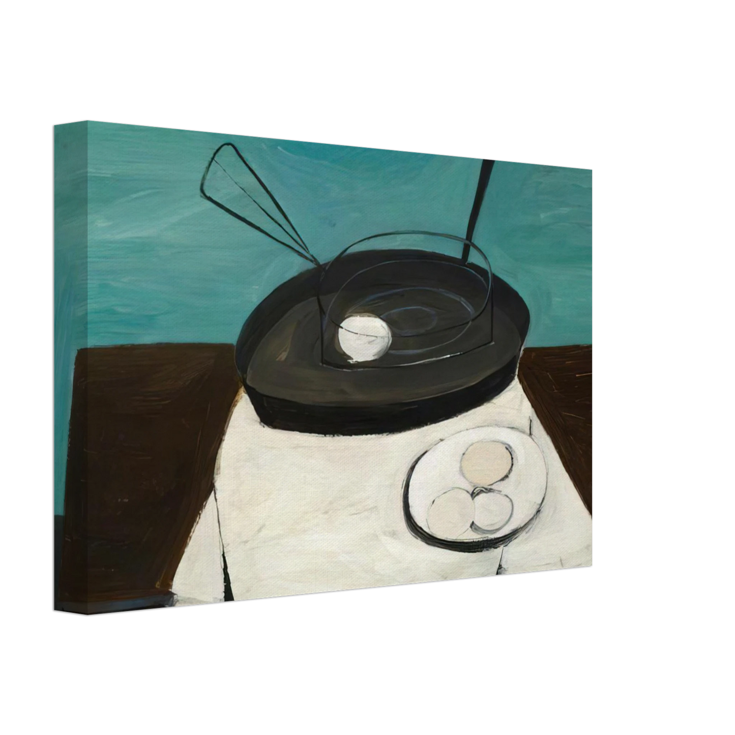 William Scott - Frying Pan and Basket - 1948 Canvas - 40x60 cm / 16x24 inches-canvas
