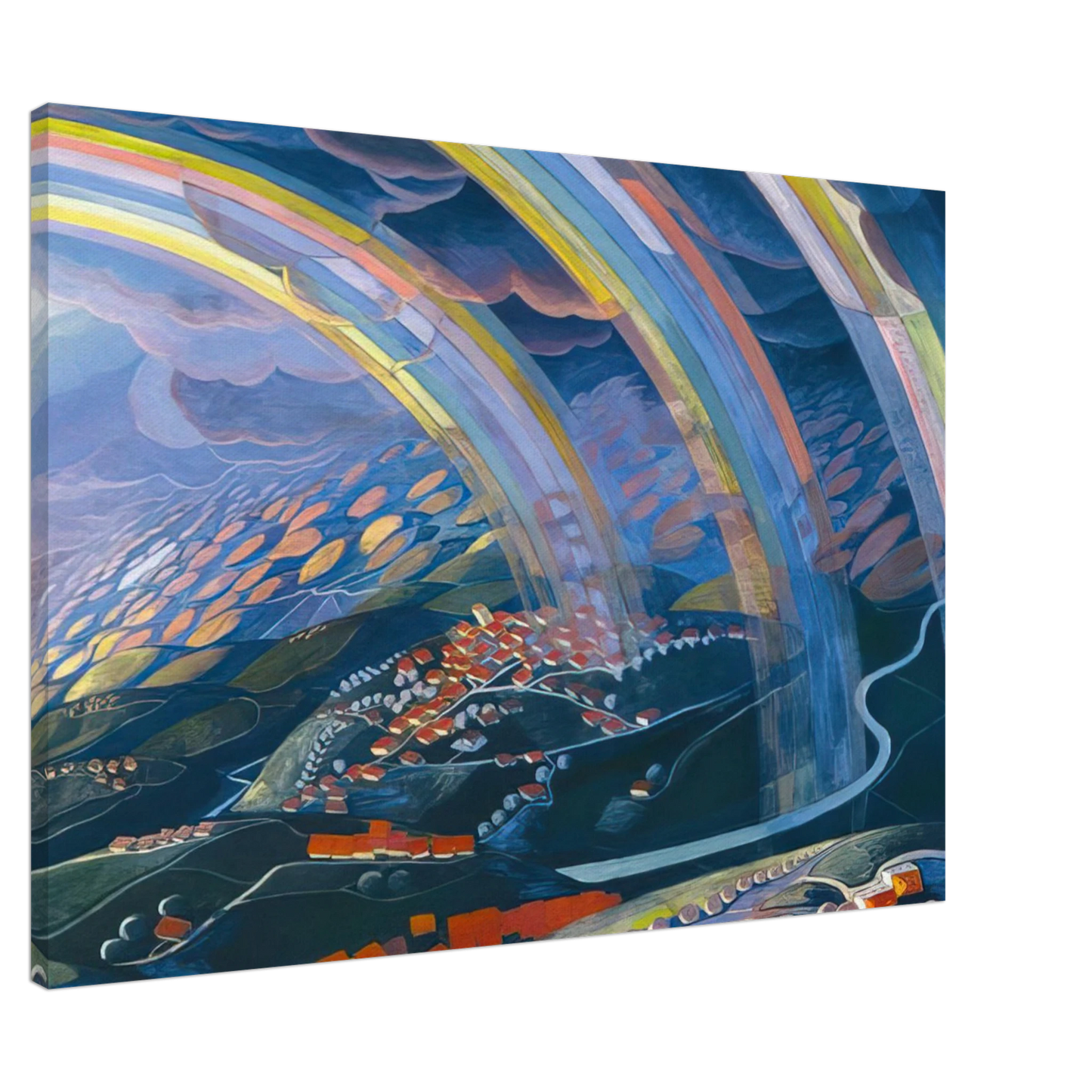 Gerardo Dottori - The Miracle of Light While Flying - 1931 Canvas - 20x30 cm / 8x12 inches-canvas