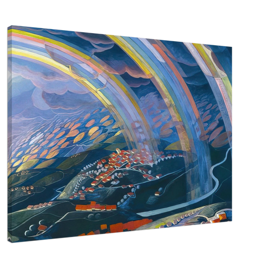 Gerardo Dottori - The Miracle of Light While Flying - 1931 Canvas - 20x30 cm / 8x12 inches-canvas