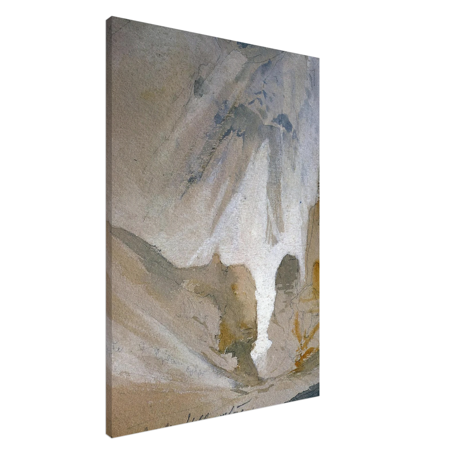 Thomas Moran - Canyon Walls, Yellowstone sketch Canvas - 20x30 cm / 8x12 inches-canvas