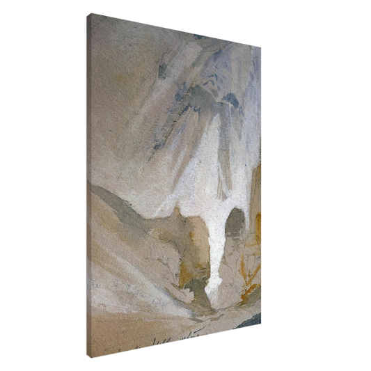 Thomas Moran - Canyon Walls, Yellowstone sketch Canvas - 20x30 cm / 8x12 inches-canvas