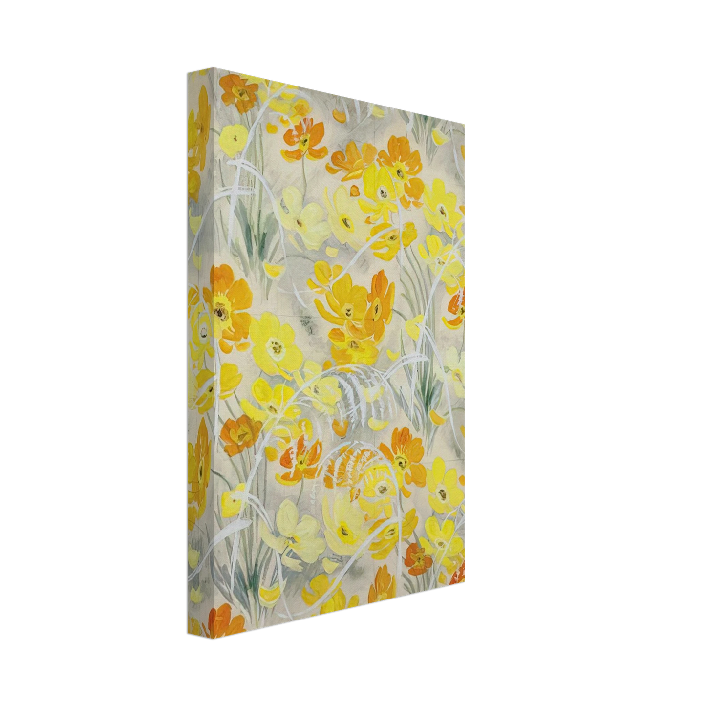 Le Pho - Orange and Yellow Flowers - Post-Impressionism Canvas - 40x60 cm / 16x24 inches-canvas