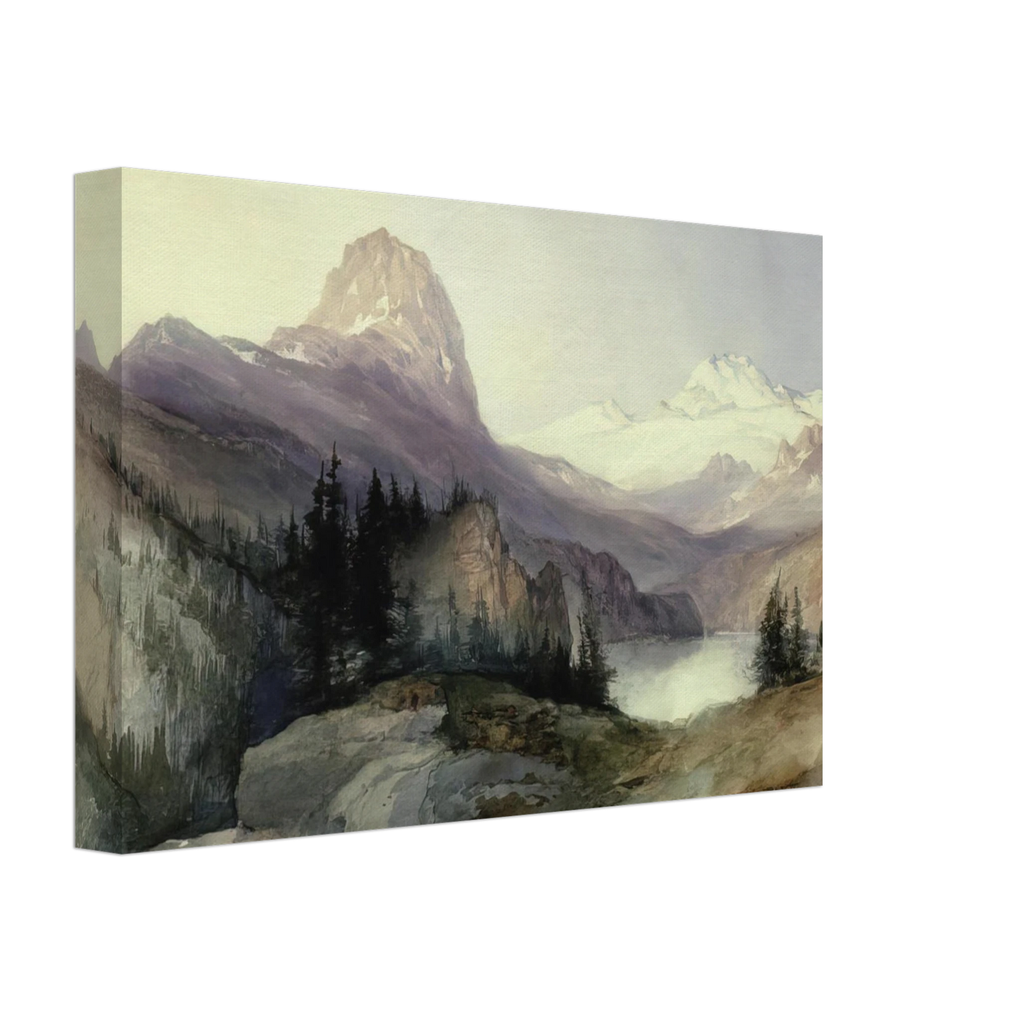 Thomas Moran - In the Bighorn Mountains Canvas - 40x60 cm / 16x24 inches-canvas