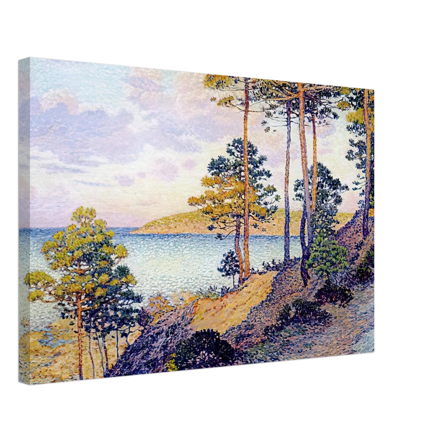 Theo van Rysselberghe - THE POINTE ST PIERRE AT ST TROPEZ 1896 Canvas - 40x60 cm / 16x24 inches-canvas