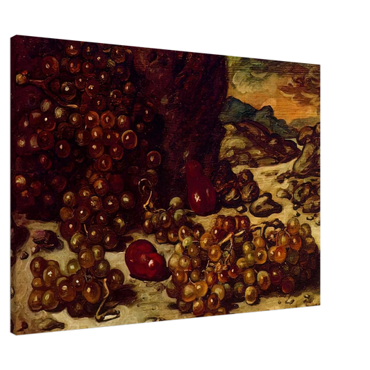 Giorgio de Chirico - STILL LIFE WITH ROCKY LANDSCAPE 1942 Canvas - 20x30 cm / 8x12 inches-canvas