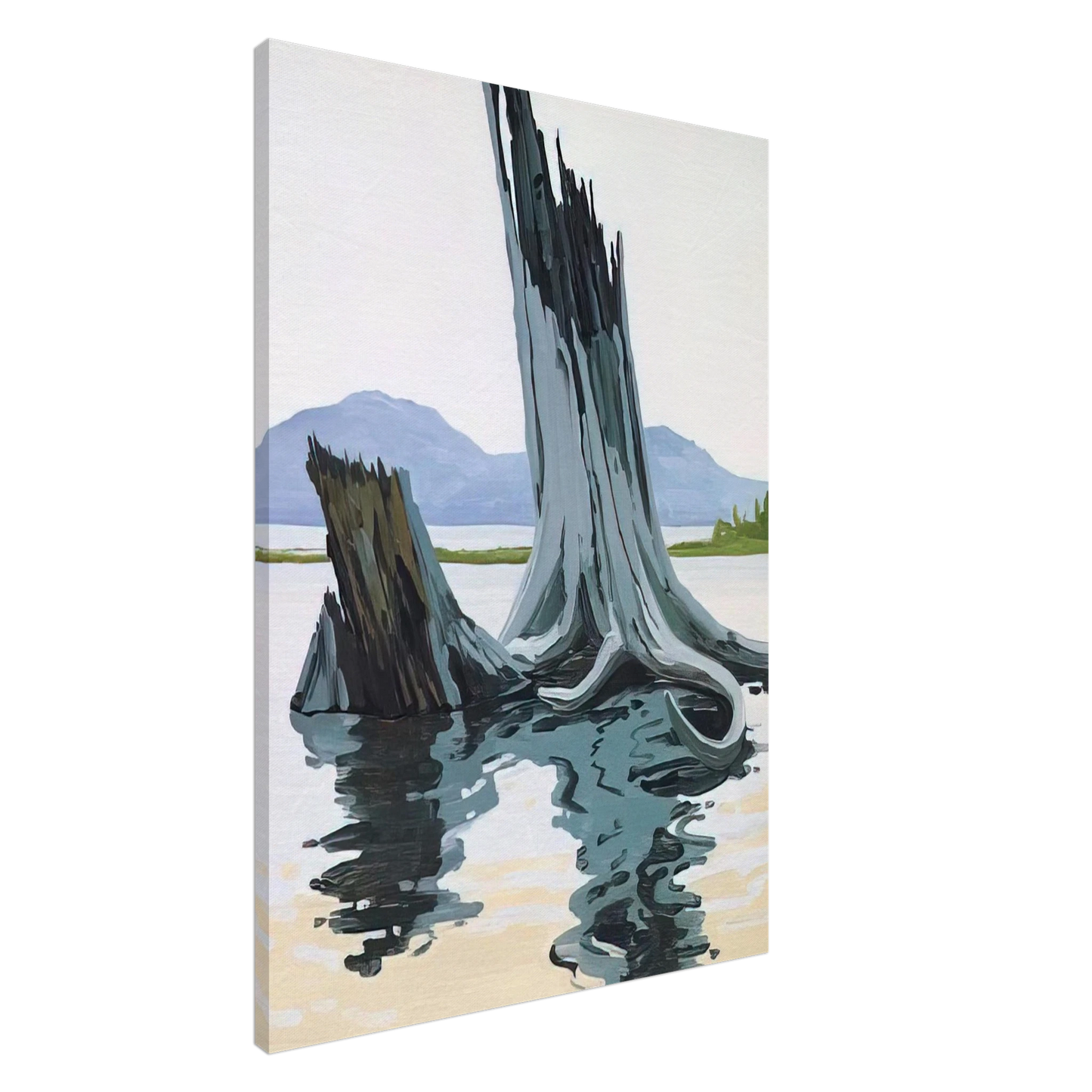 Neil Welliver - Stumps and Allagash - 1998 Canvas - 20x30 cm / 8x12 inches-canvas