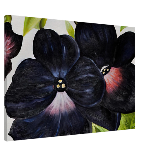 Georgia O'Keeffe - Black and Purple Petunias Canvas - 20x30 cm / 8x12 inches-canvas