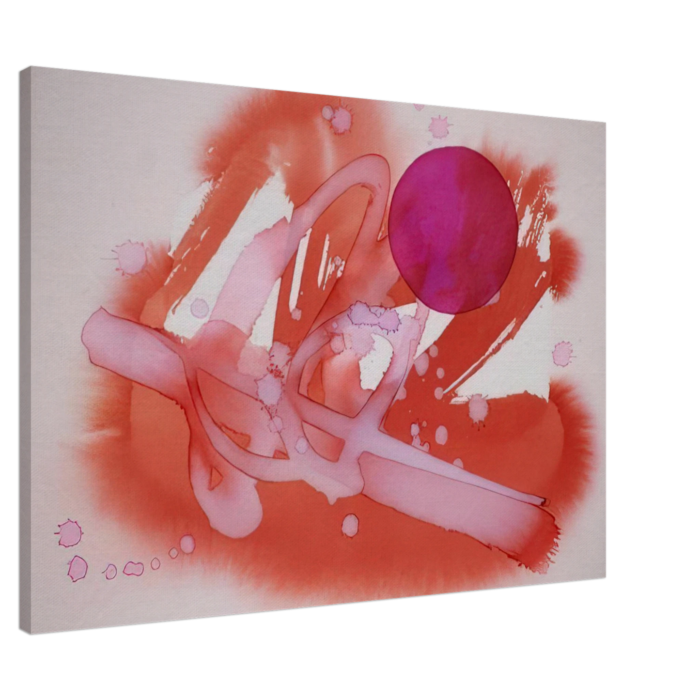 Luis Feito - UNTITLED PURPLE AND RED Canvas - 20x30 cm / 8x12 inches-canvas