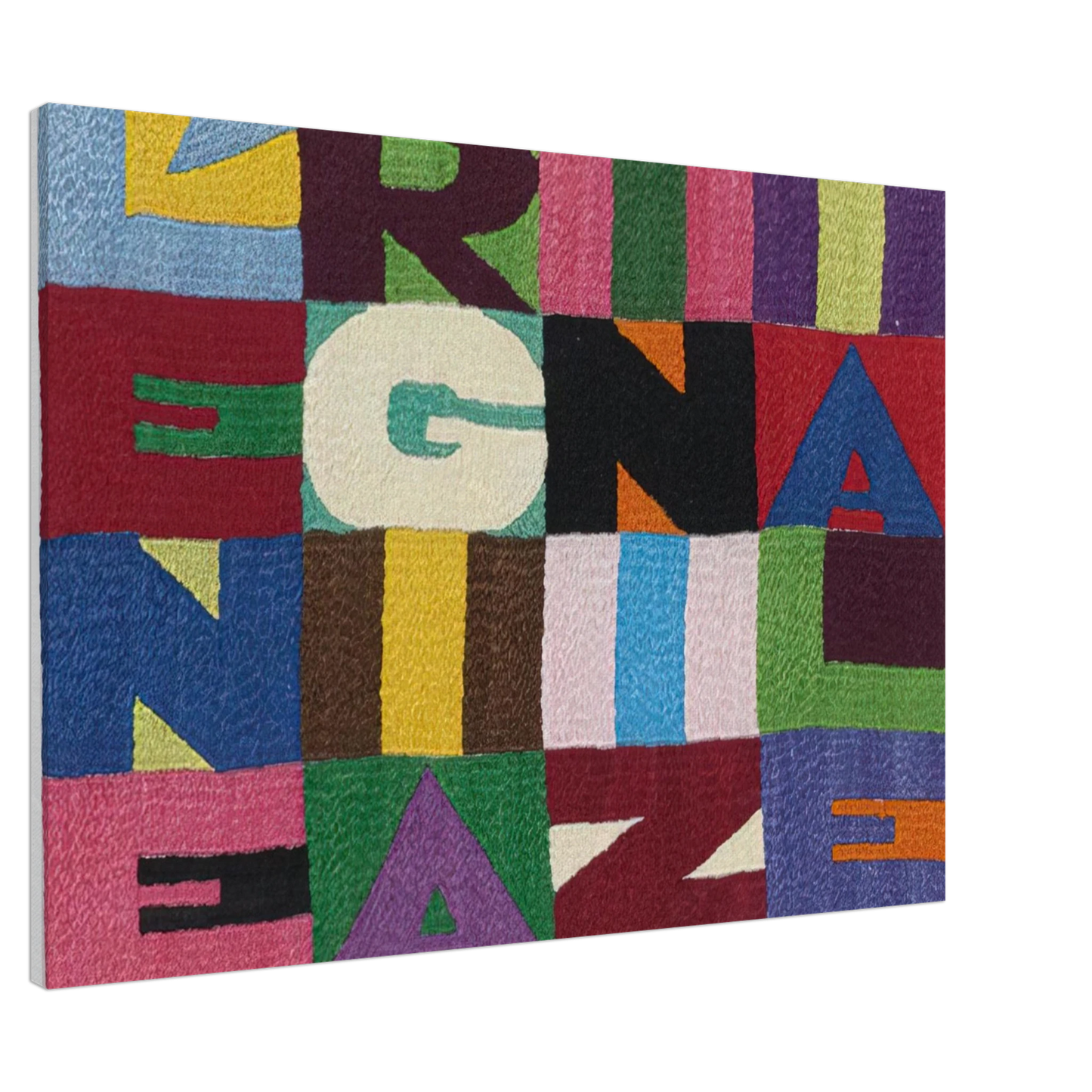 Alighiero Boetti - L ENERGIA INIZIALE 1989 Canvas - 20x30 cm / 8x12 inches-canvas