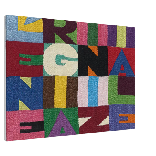 Alighiero Boetti - L ENERGIA INIZIALE 1989 Canvas - 20x30 cm / 8x12 inches-canvas