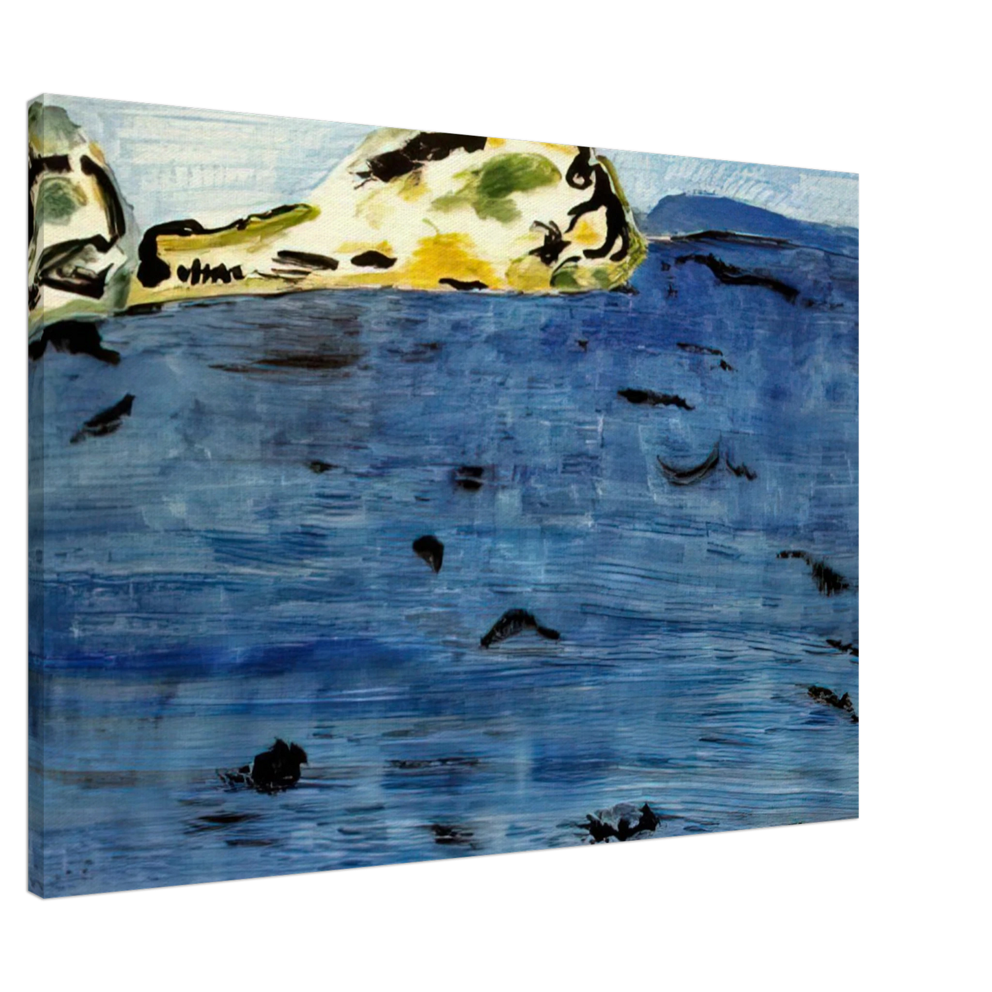 Milton Avery - Blue Bay and Dunes - 1961 Canvas - 20x30 cm / 8x12 inches-canvas