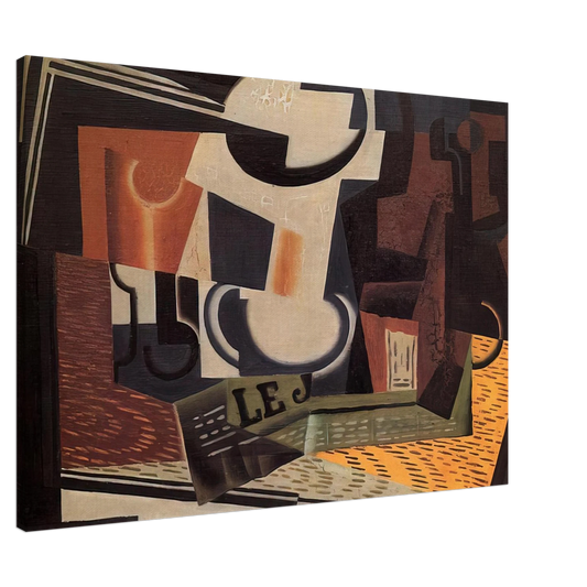 Juan Gris - STILL LIFE WITH FRUIT BOWL 1918 Canvas - 20x30 cm / 8x12 inches-canvas